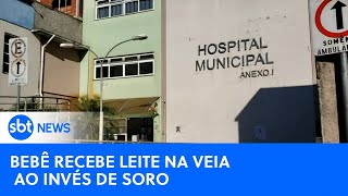 Técnica de enfermagem é afastada após dar leite em veia de recémnascido  SBTNewsnaTV 230424 [upl. by Yevi119]