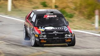 Lancia Delta HF Integrale 16V Gr A Battistolli amp Grjazin Show Jumps amp Donuts at RallyLegend 2023 [upl. by Yllime]