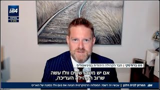 Matthew Brodsky on i24News Hebrew on Minnesota Jews and the Selection of Tim Walz [upl. by Lucchesi]