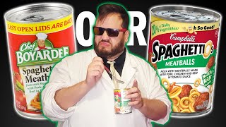 Chef Boyardee vs SpaghettiOs  Dr Wreckingball Meatball Review2020 [upl. by Ennovaj46]