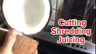 🟢 CUTTING SHREDDING amp JUICING Coconut  ASMR [upl. by Caresa692]