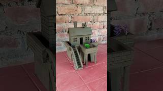 Beautiful miniature mud house making with clay  clayhouse mudhouse craft [upl. by Nnayhs934]