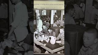 1942 Manzanar Relocation Camp California CA Japanese men eating [upl. by Gottuard]