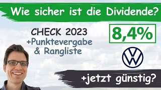 Volkswagen Aktienanalyse 2023 Wie sicher ist die VW Dividende günstig bewertet [upl. by Dulci]