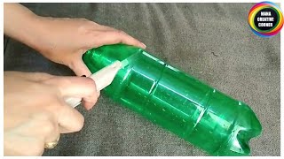 Waste Plastic Bottle craft idea easy DIYDIY Flower vase with Plastic Bottle Best out of waste [upl. by Olihs271]