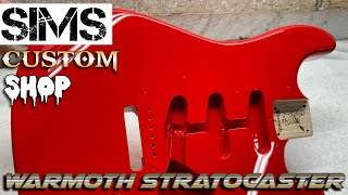 Warmoth Stratocaster guitar body  Torch Red by Sims Custom Shop [upl. by Belshin925]