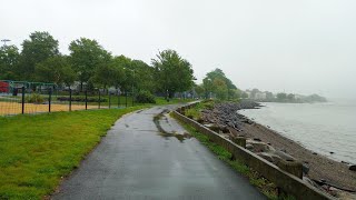 Walking along the Kill Van Kull strait in Bayonne New Jersey USA [upl. by Eedissac]