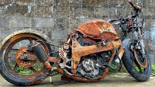 Full restoration a 1000 cc motorcycle racing car that was broken into 3 parts in an accident [upl. by Ardnatal182]