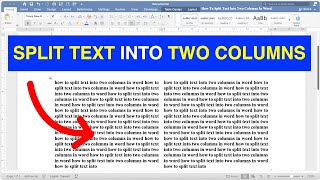 How To Split Text Into Two Columns In Word [upl. by Zetneuq]