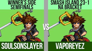 Soulsonslayer Sora Tails vs VaporeyeZ Sora Sonic  Winners Semis  Smash Island 231 NA [upl. by Geraud366]