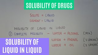 Solubility of liquid in liquid  factors affecting solubility of liquid in liquid [upl. by Aihcats]