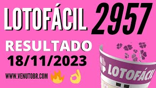 🍀 Resultado Lotofácil 2957 [upl. by Blakely]