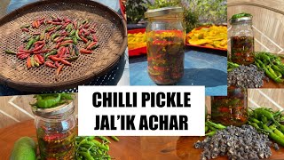 CHILLI PICKLE  JALIK ACHAR  MIRCHI ka ACHAR  JOLOKIA ACHAR [upl. by Hnahc]