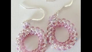 Circular Herringbone EarringsBeginner Tutorial [upl. by Reywas]