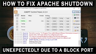 How To Fix Error Apache shutdown unexpectedly This may be due to a blocked port missing  in 2023 [upl. by Gerc]