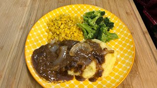 Smothered Cube Steak w Onions amp Gravy amp Homemade Mashed Potatoes [upl. by Cummine400]