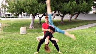 How To Do A Double Cartwheel  2 Person Acro Cartwheel Tutorial [upl. by Fin34]