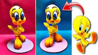 sculpting tweety birdHow to make a tweety bird sculpture with waste foam [upl. by Yesrod]