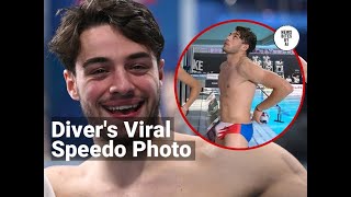 French Olympic Diver Jules Bouyer Goes Viral For Speedo Photo [upl. by Sorensen384]