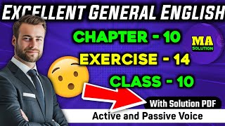 Exercise  14 Class 10 Grammar quotActive and Passive Narrationquot Solution  Excellent General English [upl. by Orban584]