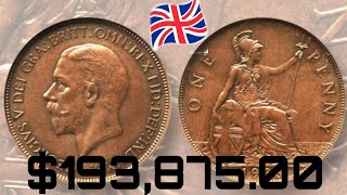 عملةone penny البريطانية 🇬🇧 النادرة سعرها خيالي 19387500 دولار [upl. by Bjork]