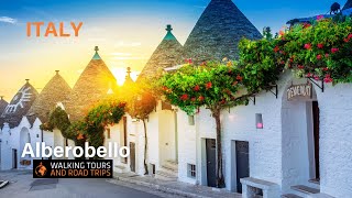 Alberobello ITALY 🇮🇹 Italian Village Tour 🌞 Most Beautiful Villages in Italy ❤️ 4k video walk [upl. by Shishko7]