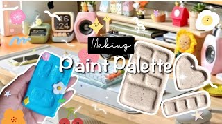 Making paint palette 🎨using air dry claywithout baking✨ [upl. by Ballou]