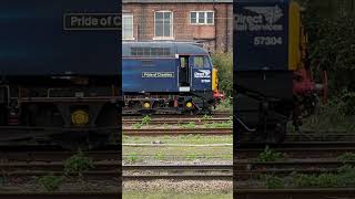 DRS 57304 Pride of Cheshire Thunderbird at Doncaster train station 291024 trains trainspotting [upl. by Ludwigg]