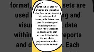 What is the difference between a dataflow and a dataset in Power BI I shorts [upl. by Madancy709]