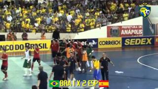 BRASIL 1 X 2 ESPANHAVI GRAND PRIX DE FUTSAL FINALANÁPOLISGO24102010 [upl. by Anuahsat]