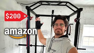 I bought the CHEAPEST Power Cage on Amazon and its GREAT  BalanceFrom Power Cage amp Lat Pulldown [upl. by Lemmueu777]