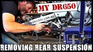 DR650 Rear Suspension Removal [upl. by Deryl459]