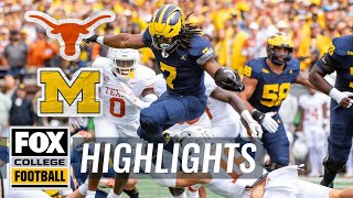 No 3 Texas Longhorns vs No 10 Michigan Wolverines Highlights  FOX College Football [upl. by Birck601]