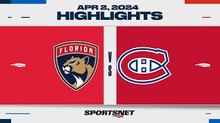 NHL Highlights  Panthers vs Canadiens  April 2 2024 [upl. by Haida]