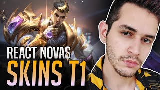 REACT NOVAS SKINS T1  Orianna Lee Sin Jayce  Prestígio Bardo e Jinx  REAGINDO A SKINS LOL [upl. by Airamanna230]