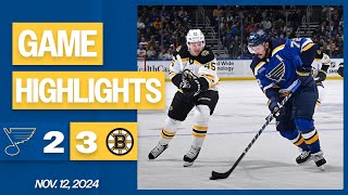 Game Highlights Blues 2 Bruins 3 [upl. by Golda]