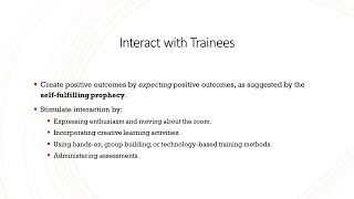 Training amp Development  Lecture 5  Deliver Instruction  Interact with Trainees [upl. by Phenice]