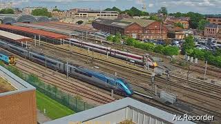 Trains on York railcam and dawlish beach cam including a fast Azuma and a Freightliner class 66 [upl. by Deppy]