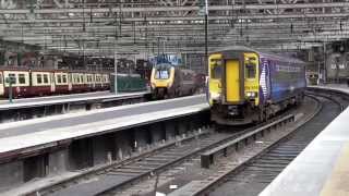 First Scot Rail Class 156 Departing Glasgow Central 241014 [upl. by Naraj]