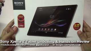 Sony Xperia Tablet Z Unboxing amp Hands on Review [upl. by Hanschen195]