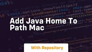 add java home to path mac [upl. by Goldstein817]