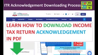 Income Tax Return Acknowledgement Download  How to Download ITR Acknowledgement in PDF [upl. by Ohaus]