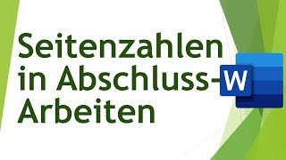 Seitenzahlen in wissenschaftlichen Abschlussarbeiten  Abschlussarbeiten schreiben 09 [upl. by Kcirddehs794]