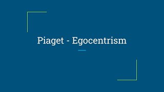 Piaget s Theory of Egocentrism [upl. by Rimidalb]