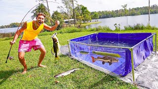 PESCANDO PEIXES PARA MEU LAGO DE PEIXES MONSTROS [upl. by Emearg]