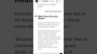 What does blustery mean [upl. by Etiragram]