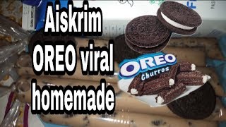 Cara saya membuat Ais krim OREO MILO home made  aiskrim oreo viral homemade [upl. by Morrill778]