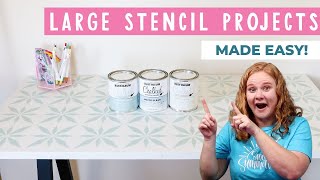 Large Stencil Project with RustOleum Chalked Paint and Smart Stencil Material [upl. by Theone]