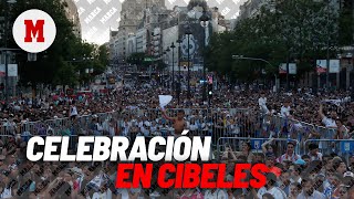 La afición del Real Madrid celebra el título de Laliga en CIBELES en directo [upl. by Erma]