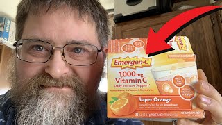 EmergenC 1000mg Vitamin C Powder Super Orange Flavor Review [upl. by Anel619]